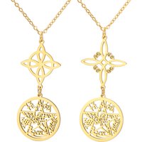 Tetragrammaton Pentagram Women Necklaces Witch Knot Double Protection Witchcraft Amulet Stainless Steel Irish Jewelry