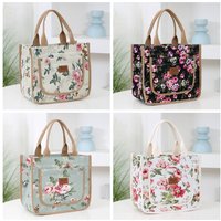 New Handbag Floral Print Lunch Bag Large Capacity Thermal Thickened Thermal Insulation Bag Waterproof Insulated Bag Women