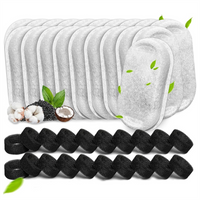 New 40PCS Cat Water Fountain Filters for 67oz/2L and 108/3.2L Stainless Steel Pet Fountain Cat Replacement Filters Sponges