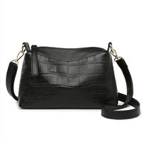 100% Genuine Cowhide Crocod Pattern Luxury Shoulder Bags For Women Designer Solid Color Soft Crossbody Bag Handbags Purses Sac