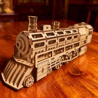 Wooden Locomotive 3D Puzzle Model DIY Creative Assembly Home Decor Handcrafted Model Festive Gift Parental-Child Interaction
