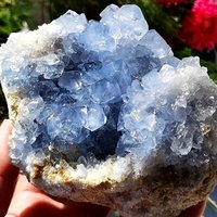1pc Premium Blue Celestite Crystal Cluster, Ideal for Home Decor & Unique Holidays Gift, Crystal Collectors, Desk Accessory