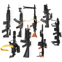 1/6 4D Gun AK47 MG42 MSR Barrett Sniper Rifle Gatling Soldier Weapon Assembly Plastic Model Kit Military Building Block Toy