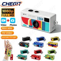 Thumb Camera Mini Keychain Cameras 1080P Full HD Recorder Built-in Flash 130° Wide Angle Lens Portable Retro Outdoor CCD Camera