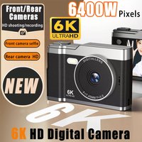 6400W Digital Camera 6K Hd 2.4in IPS Display Dual Camera Fill Light 8x Zoom Video Camera Student Ccd Portable Selfie Camera