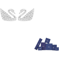 Swarovski Faux Crystal Stud Earrings Women's White Gold Plated 1116357
