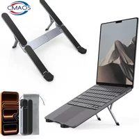 Portable Laptop Stand Foldable Riser for Desk 6 Level Adjustable Ergonomic Holder Aluminum Alloy Compatible 10 to 17inch Laptops