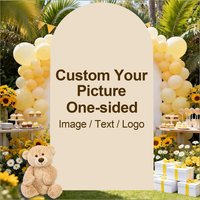 Custom Arch Cover Background One-sided Personalized Image/Text/Logo Arched Photography Backdrop for Birthday Wedding Baby Shower