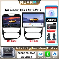 8G+256G AURAAI 2K Bildschirm für Renault Clio 4 2012 - 2019 Autoradio CarPlay Android Auto 4G WIFI GPS DSD ADAS Dual-Mikrofon 360 ° Kamera