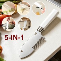 5-in-1 Kitchen Peeler Bottle Opener Cutter Vegetable Peeler Household Peeling Knife Fruit Kitchen Tools with Plastic Handle