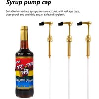 1/6Pcs Syrup Pump Coffee Syrup Pump Dispenser Gold Syrup Pump Topper For 750ml/ 25.4oz Syrup Bottle Syrup Pumps For Coffee Bar