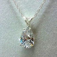ZAKOL Luxury Water Drop Cubic Zirconia Crystal Women's Necklace Elegant Female Accessories Gift Wedding Party Jewelry