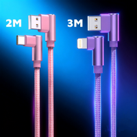 ANSEIP 2PCS 90 Degree Elbow USB A to Lightning Cable For iPhone 14 13 12 11 Pro Max Plus XR Max USB A Fast Cable Charger Wire