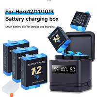 2000mAh Battery for GoPro hero 10 +LCD 3-Slots Charger with Type-C Port for GoPro Hero 9 Go Pro 10 hero 11 12 Sport Cameras