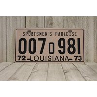 Jaws Shark Autopsy Replica Louisiana License Plate Tin Sign Garage Man Cave