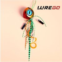 1PC Kabura Slider Jig Lure – Natural Curl Silicone Streamer, Multi-Weight (40-200g) Enhanced Action for Saltwater Bottom Fishing