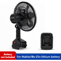 Fulguris Camping Fan 8 Inches Wireless Outdoor Fishing Desktop Portable Metal Fan Strong Wind Fan Fit Makita 20V Battery