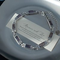 100% 925 Sterling Silver Trendy Shiny Purple Crystal Female Charm Bracelet Jewelry Women Birthday Gifts 2026 New Style