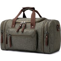 Nesitu Highend Big Large Capacity Vintage Blue Grey Green Brown Black Canvas Business Trip Women Men Travel Bag Duffle M8642