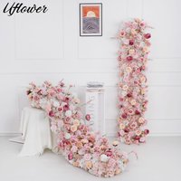 Uflower 200CM Red White pink Rose Sofa Table Flower Row Wedding Backdrop Arch Decor Floral Arrangement Party Prop Window Display