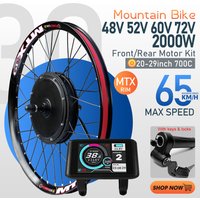 AliExpress KUNTENG E-BIKE MTX Electric Bike Conversion Kit 48V 52V 60V 72V 2000W Rear Wheel Electric Bicycle Motor Kit For E-Bike Hub Motor Conversion Kit