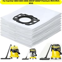 Dust Bags for Karcher Vacuum Cleaner, WD4 WD5 WD6 WD5P WD6P MV4 MV5 MV6 Wet & Dry Vacuum Cleaner, Dust Bags Karcher 2.863-006.0