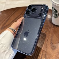 Ultra Thin Plating Glitter Transparent Case For iPhone 17 Pro Max Air 16 15 14 13 12 Plus Full Lens Protection Slim Hard Cover
