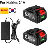 Makita 21V 6000mAh Smart Battery 5S2P Li-ion Pack 2H Fast Charging Overheat Protection for Power Tools Drills Safety Certified