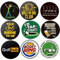 Golf Ball Markers Assorted Patterns Value Pack of 9 Golf Gifts, Golf Cap Clips and Divot Repair Tools Parter Accessories For Dad