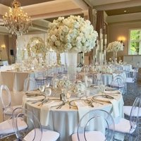 4Pcs-10Pcs,Transparent Glass Vases for Wedding Centerpiece, Trumpet Cone, Wedding Supplies, Decor,