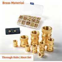 1450/100 Pcs Threaded Inserts for 3D Printer Plastic M2 M3 M4 Female Metric Knurled Nuts Brass Heat-Set Insert Injection Molding