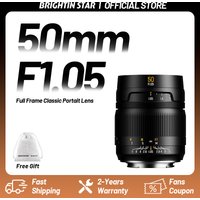 Brightin Star 50mm F1.05 Full Frame Manual Focus Portrait Lens for Sony E ZVE10 A6400 A7 III IV Nikon Z Canon RF SIGMA LUMIX L