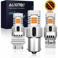 AUXITO 2X 7440 LED T20 W21W WY21W 1156 BA15S 3157 P27/7W LED Bulbs Canbus No Error Amber Yellow Turn Signal Light No Hyper Flash