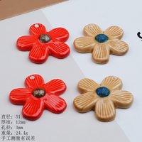 Ceramic fresh and creative flower accessory necklace, creative DIY handmade, loose beads, bead stringing materials