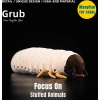 Realistic White Grub High Fidelity Silkworm Plushie Scarab Larva Plush Toys Lifelike Animals Simulation Stuffed Doll Kawai Toy G