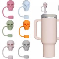 New Silicone Skull Straw Cap Proof Drinking Straw Topper Reusable Dustproof Straw Cover