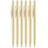 New Slim Metal Ballpoint Pens Rose Gold Silver Advertising High Quality School Office Supplies