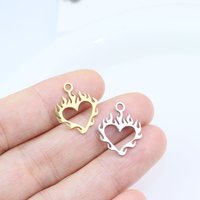 10pcs Stainless Steel Shiny Star Jewelry Charms Bracelet Pendant DIY Handcraft Waterproof Vacuum Plate Antiallergic