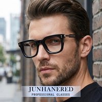 Brand Design Man Custom Optical Eyeglass Personality Vintage Retro Fashion Decoration Frame Photochromic Anti Blue Light Glasses