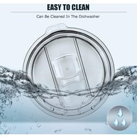 30 and 20 Ounce (Approximately 50.6 ml) 2-Piece Replacement Lids for Car Cups - Inner Diameter 3.15inch (Approximately 8cm) - Spill-Proof Lid, Sliding Lid, Reusable, Splash-Proof Mug Lid. Note: Note: