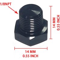 Aluminum 1/8 NPT Male Hex Head Pipe Plug Black Anodized Car Fuel Pump Connector Fitting For LS Engine Oxygen Sensor