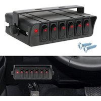Waterproof 12-24V 20A Switch Panel with LED Light Indicator for Cars Vehicles Caravan 6 Gang Rocker Switch Box