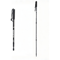 Ultra-lightweight, Portable, Black Aluminum Collapsible Hiking Pole / Trekking Pole, Easy to Carry (Height Is Adjustable)