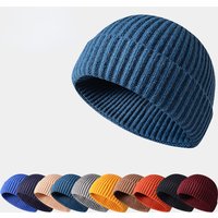 Casquette tricotée d'hiver, casquette Hip Hop de couleur unie, Skullies et bonnets unisexes
