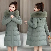Damen Winterparka 2026 mit Kapuze, koreanische Version, warme Daunen-Baumwolljacke für Damen, temperamentvolle, wattierte Oberbekleidung