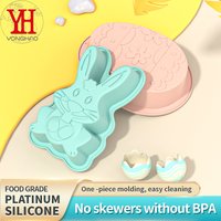 Easter Mold Silicone Mold Rabbit Bunny Cake Mould Chocolate Dessert Baking Mold 3D Cake Decorating Mold DIY Home Kitchen Tools