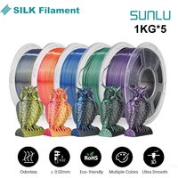 SUNLU Silk Dual/Triple/TPU SILK 3D Printer Filament 1KG 1.75MM 5Rolls SILK/PLA Rabinbow Eco-Friendly FREE SHIP