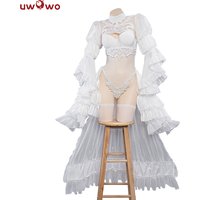 IN STOCK UWOWO 2B Cosplay Costume White Wedding Dress Bride Halloween Costume Outdoor Dress For Women