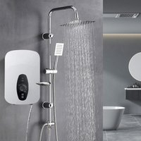 Simple One-piece Rod Stainless Steel Rain Shower Set Bathroom Bathtub Pressurized Nozzle