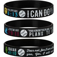1pc/3pcs Christian bible verse philippians baseball rubber bracelet silicone wristband